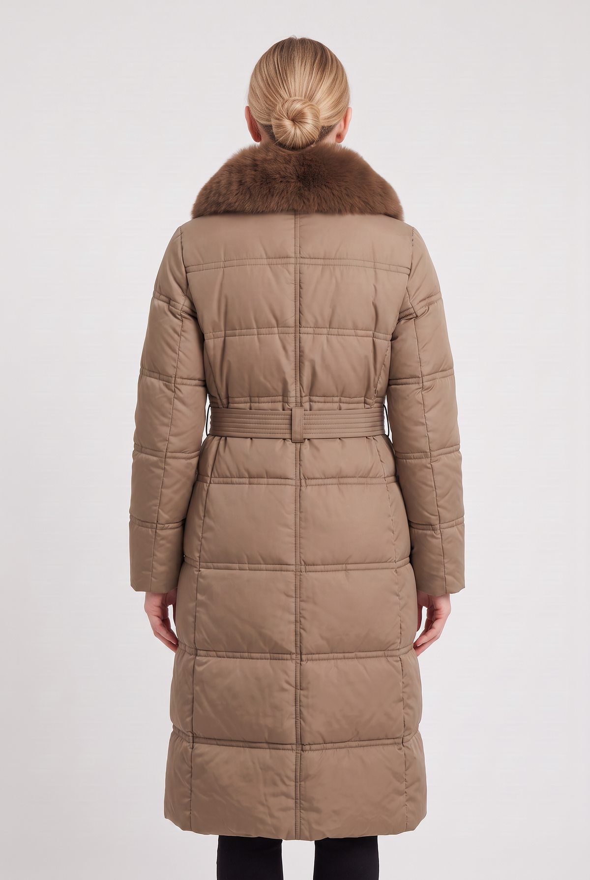Anna Women's Winter Hooded Quilted Long Puffer Coat