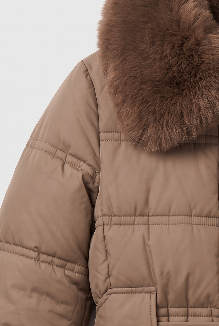 Anna Women's Winter Hooded Quilted Long Puffer Coat