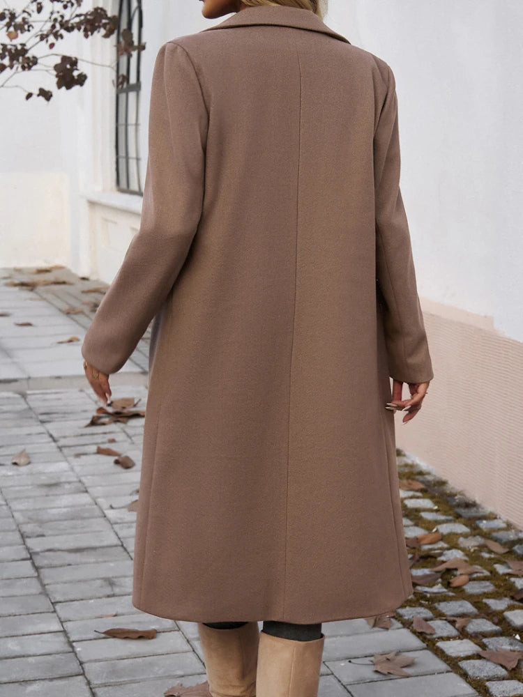Etta Women's Long Trench Coat - Brown