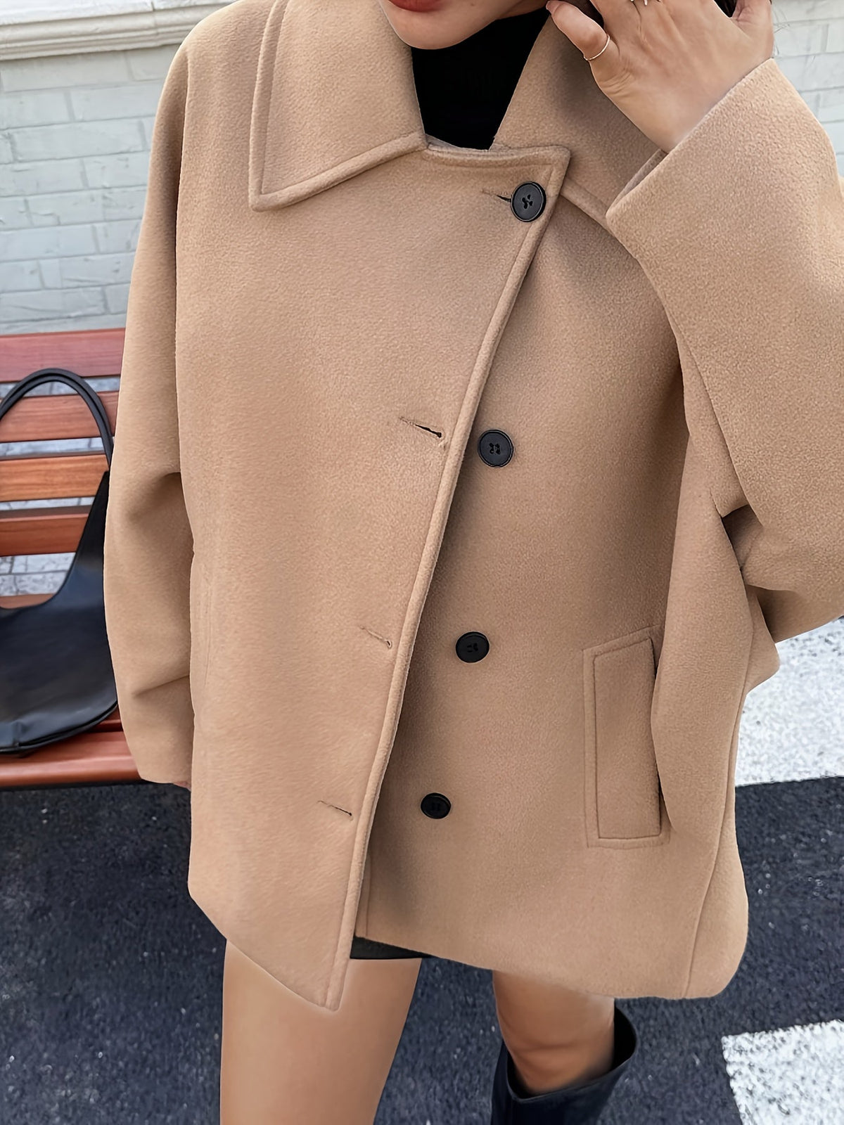 Delyth Women's Wool Oversized Peacoat
