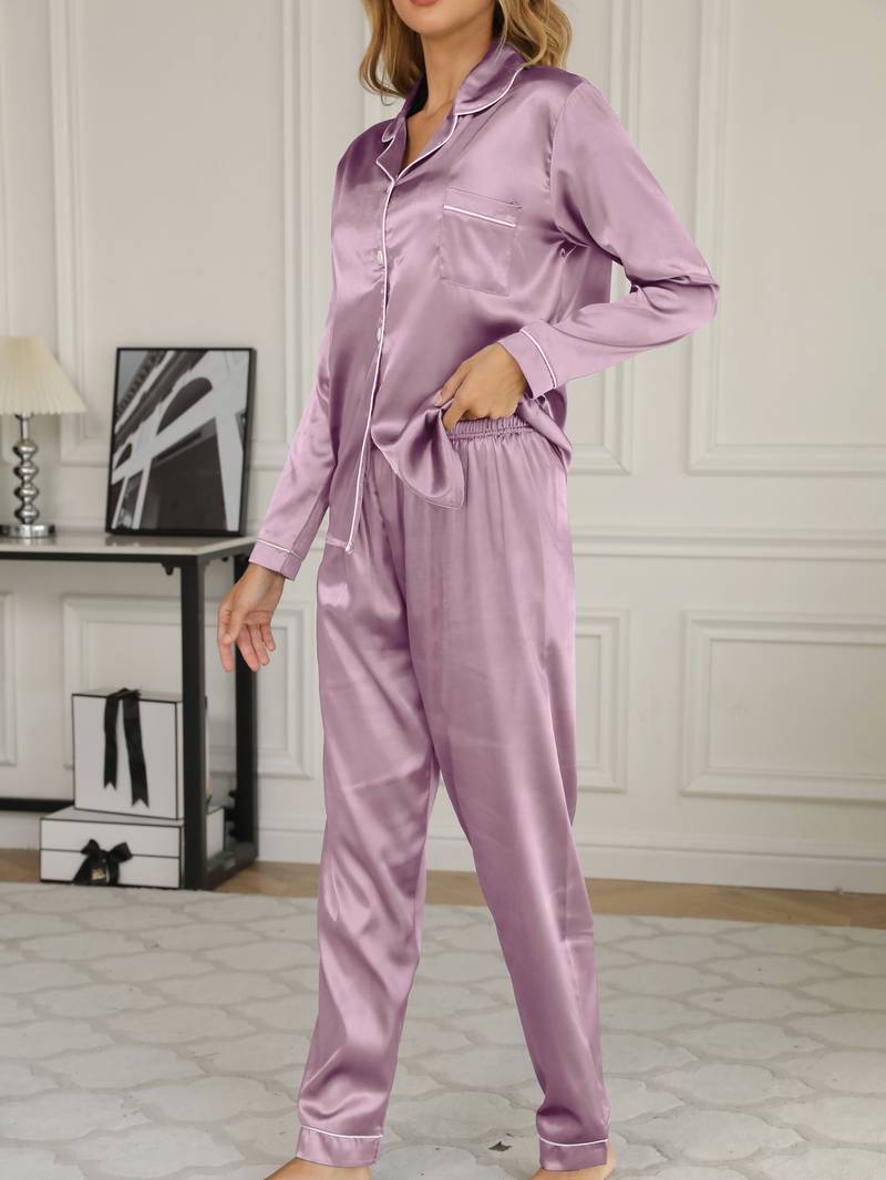 Selina Women's Satin Pyjama Lounge Set