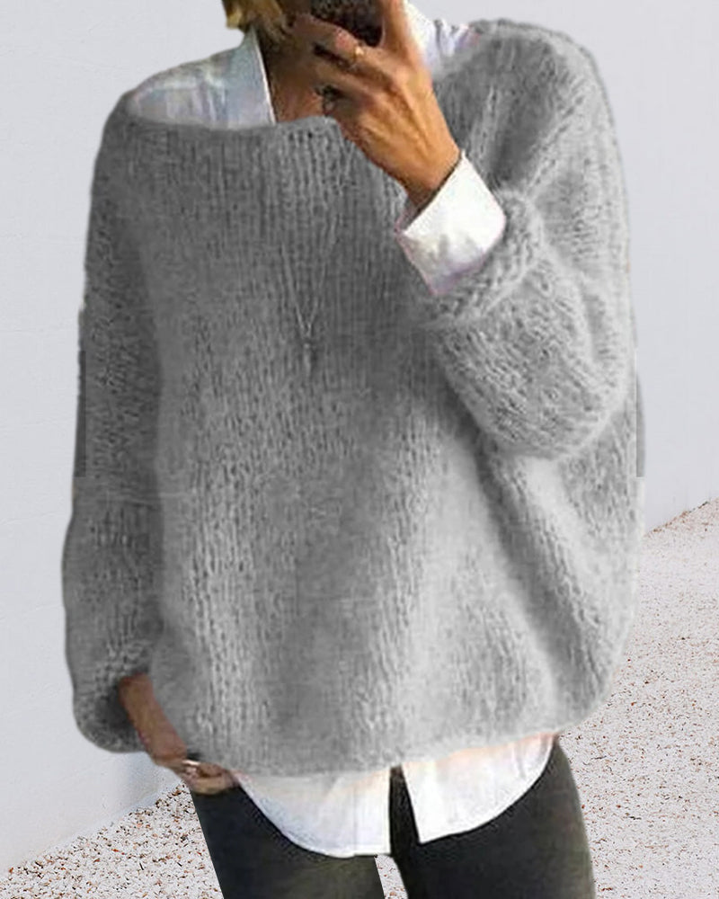 Mila Off the Shoulder Jumper - Grey