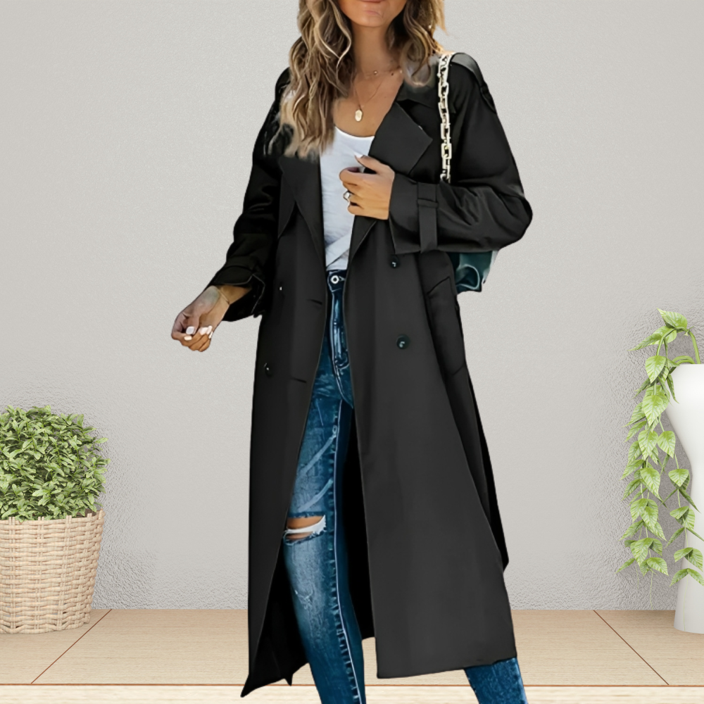 Rae Women's Trench Coat - Black