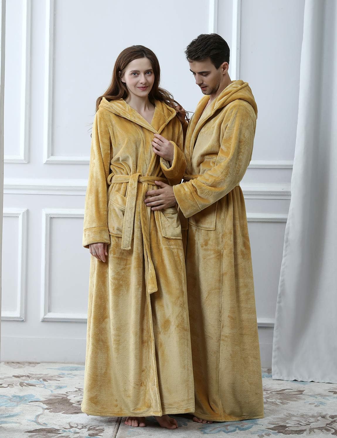 Hilda Long Fleece Hooded Dressing Gown