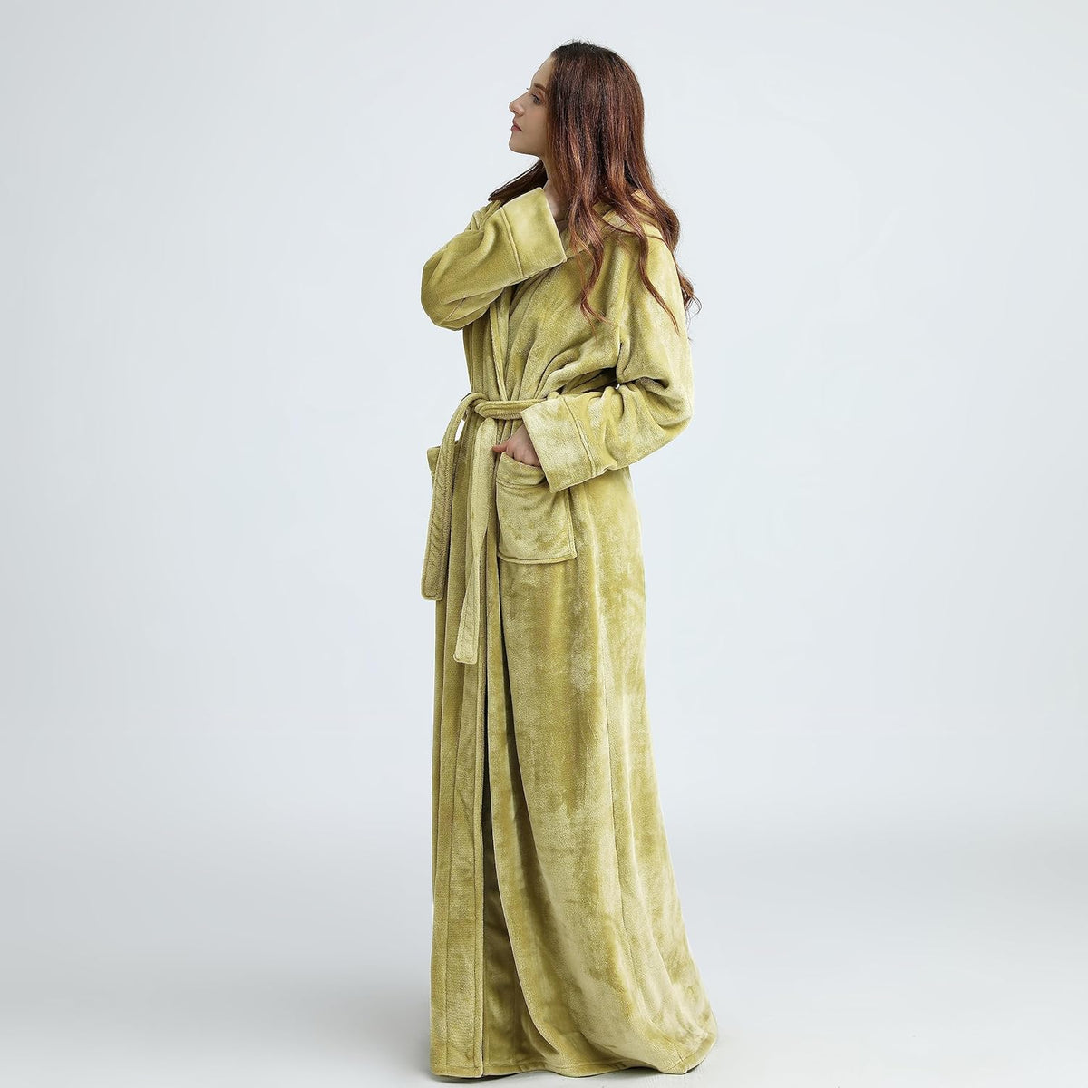 Hilda Long Fleece Hooded Dressing Gown