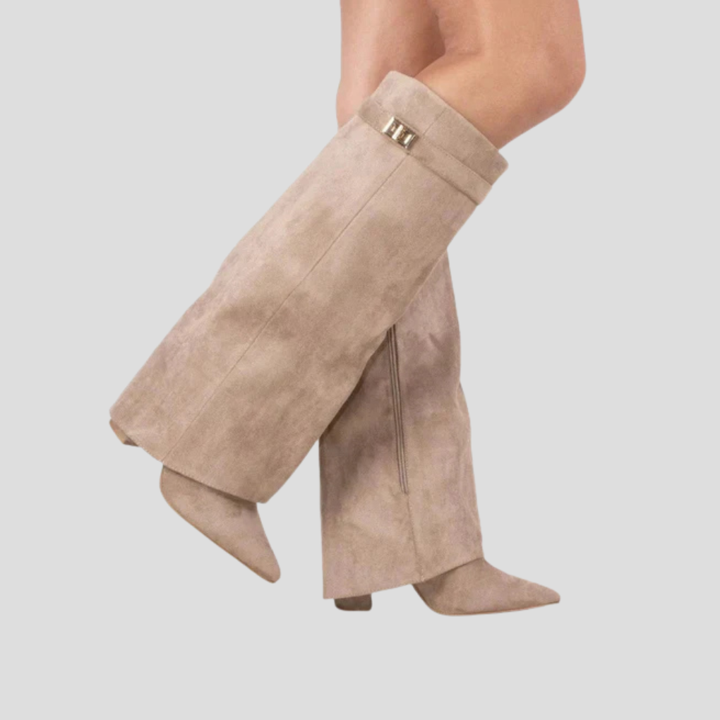 Sian Women's Suede Flat Knee High Boots