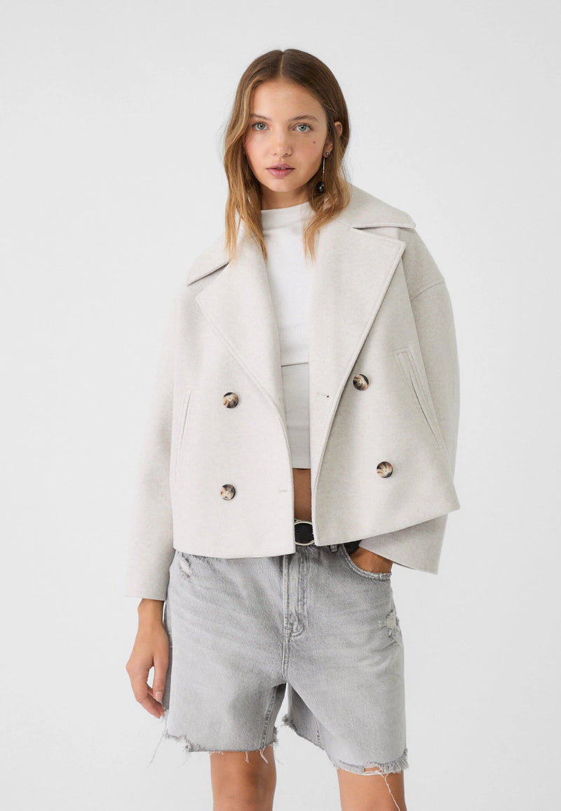 Jenna Women's Wool Cropped Peacoat