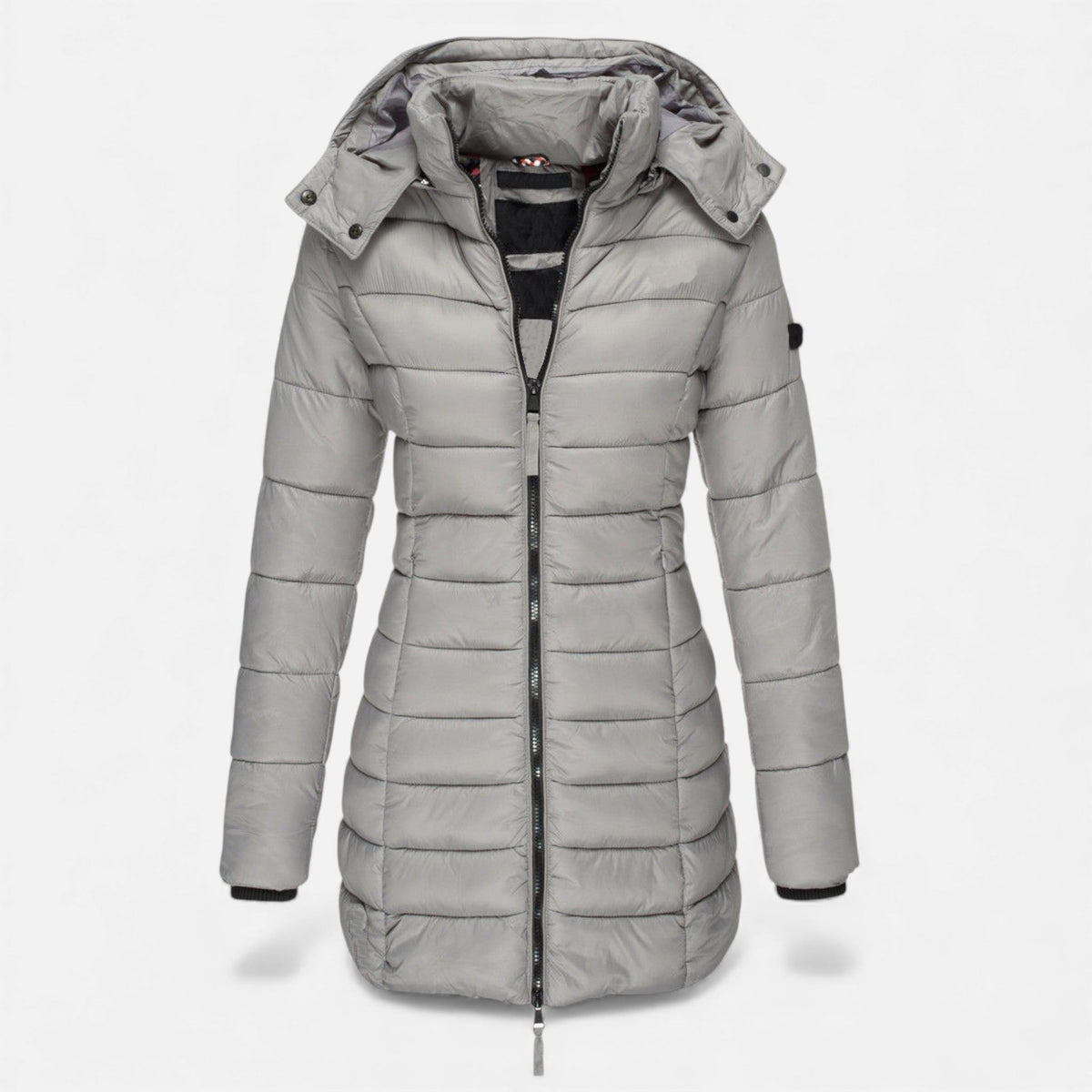 Fleur Women's Slim Quilted Puffer Coat - Grey