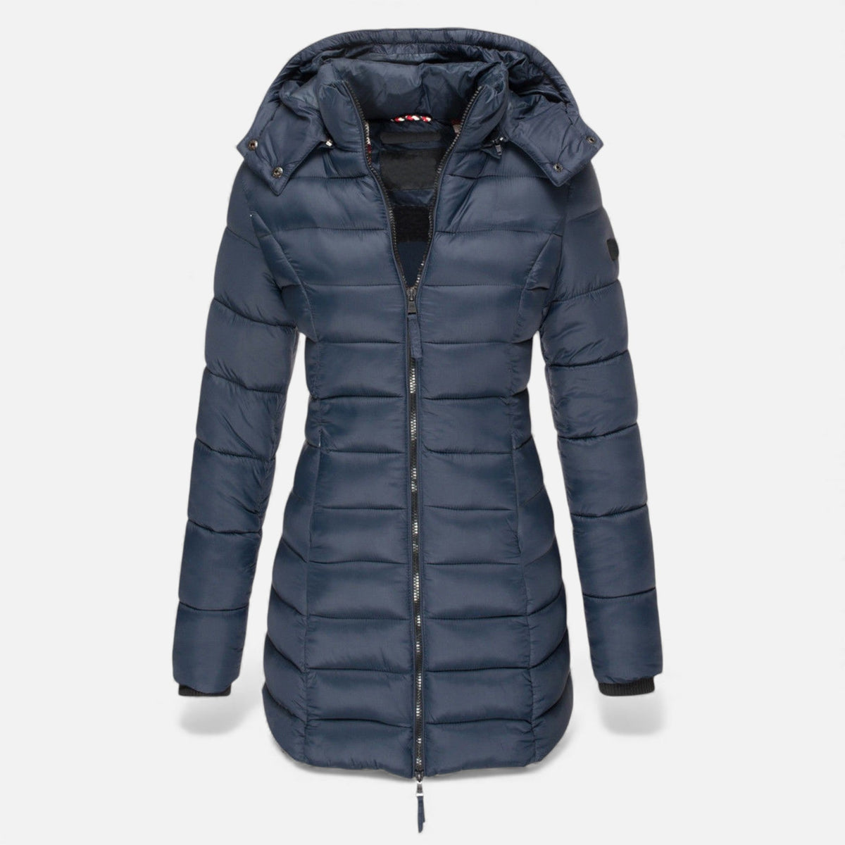 Fleur Women's Slim Quilted Puffer Coat - Navy Blue