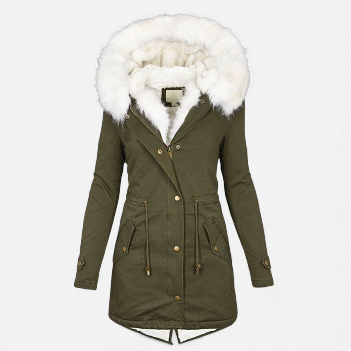 Colette Padded Parka Jacket - Army Green