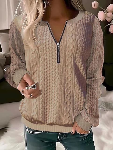 Georgia Women's Cable Knit Jumper - Khaki