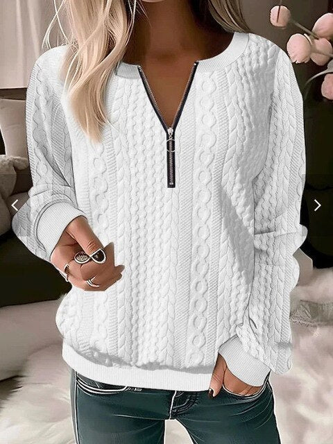 Georgia Women's Cable Knit Jumper - White