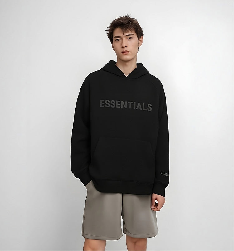 ES Hoodie - Black Oversized Long-Sleeve Pullover Unisex