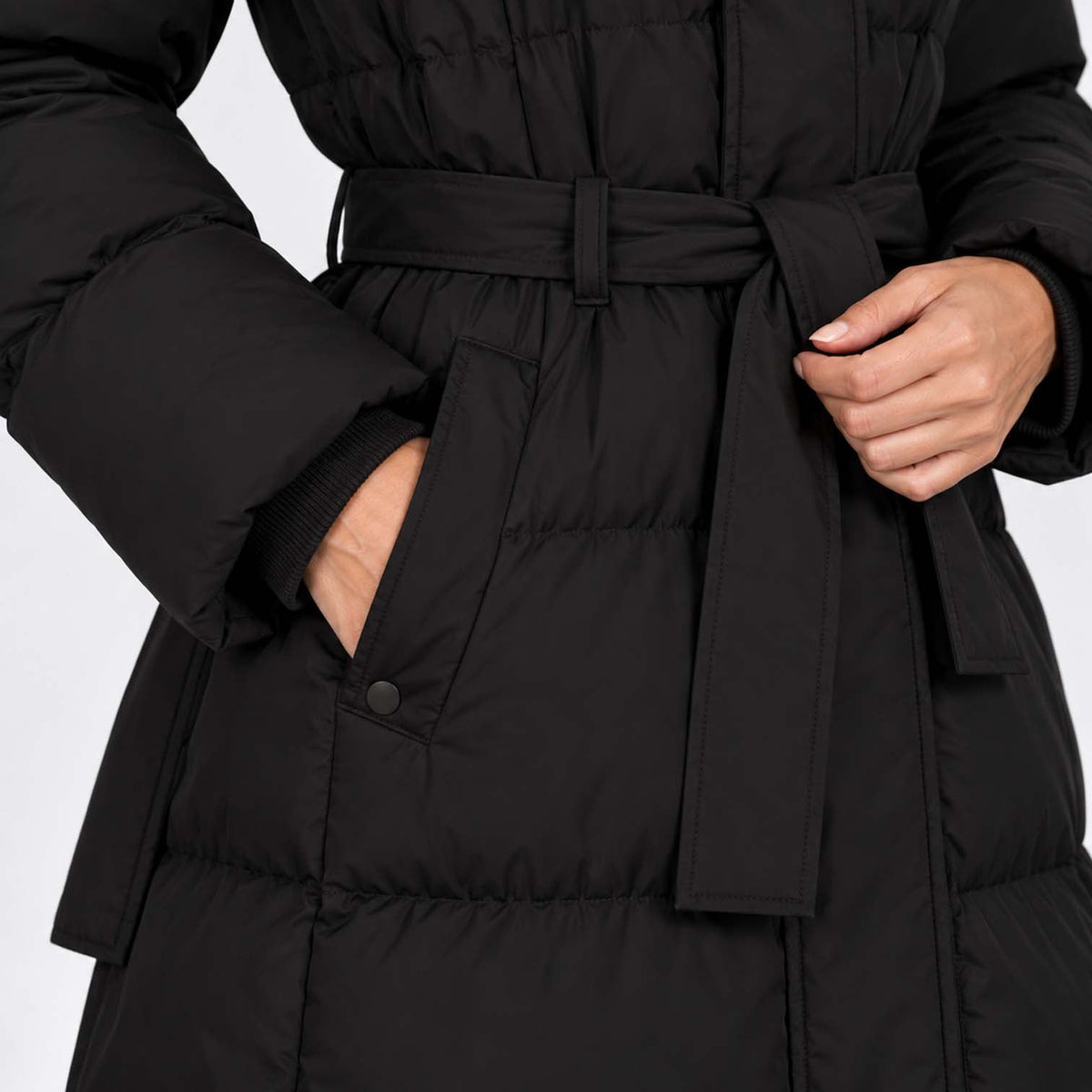 Beth Women's Winter Hooded Quilted Long Puffer Coat