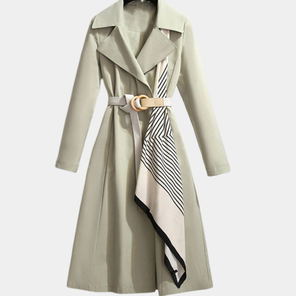 Bonnie Women's Long Trench Coat - Green