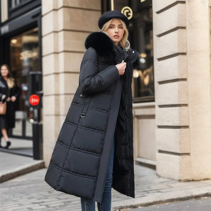 Effie Women's Faux Fur Puffer Coat - Black