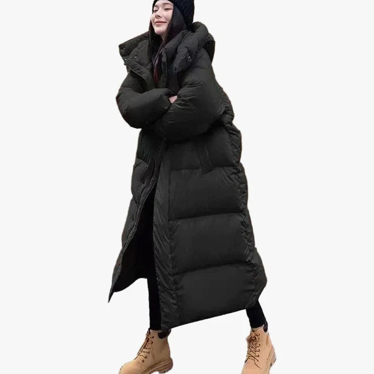 Bess Women's Quilted Winter Puffer Coat - Black