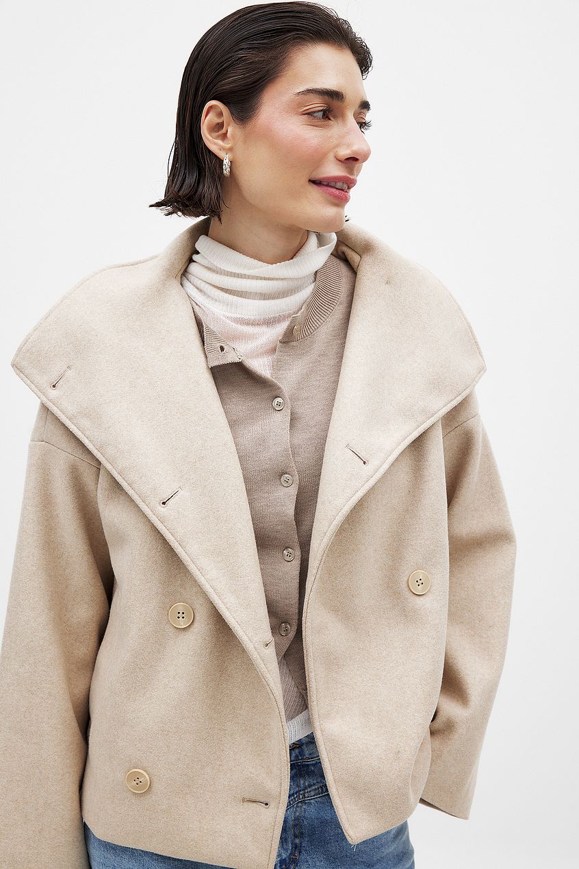 Laura Women's Wool Oversized Peacoat - Beige