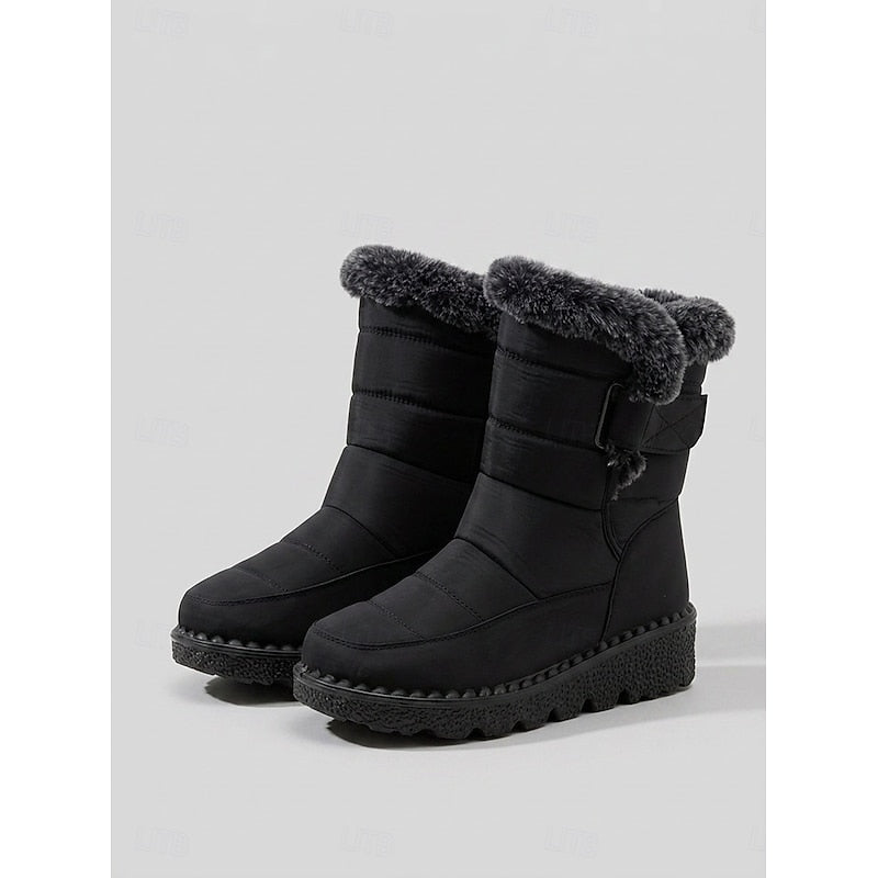 Henrietta Quilted Winter Ankle Boots - Black